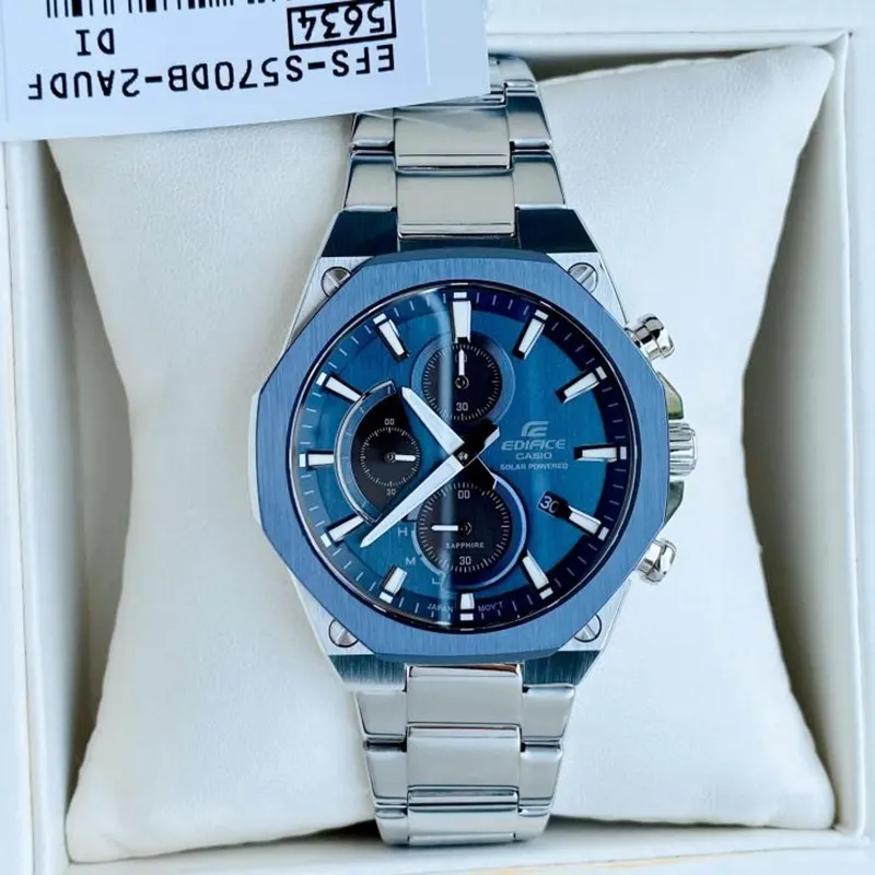 Casio Edifice Solar Powered Blue Dial Men's Watch- EFS-S570DB-2A